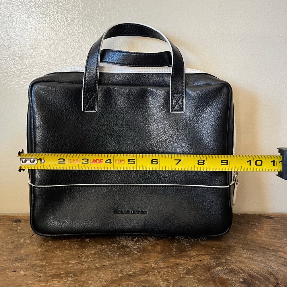 Black and White Leatherette Women’s Top-Handle Bag - Picture 6 of 12